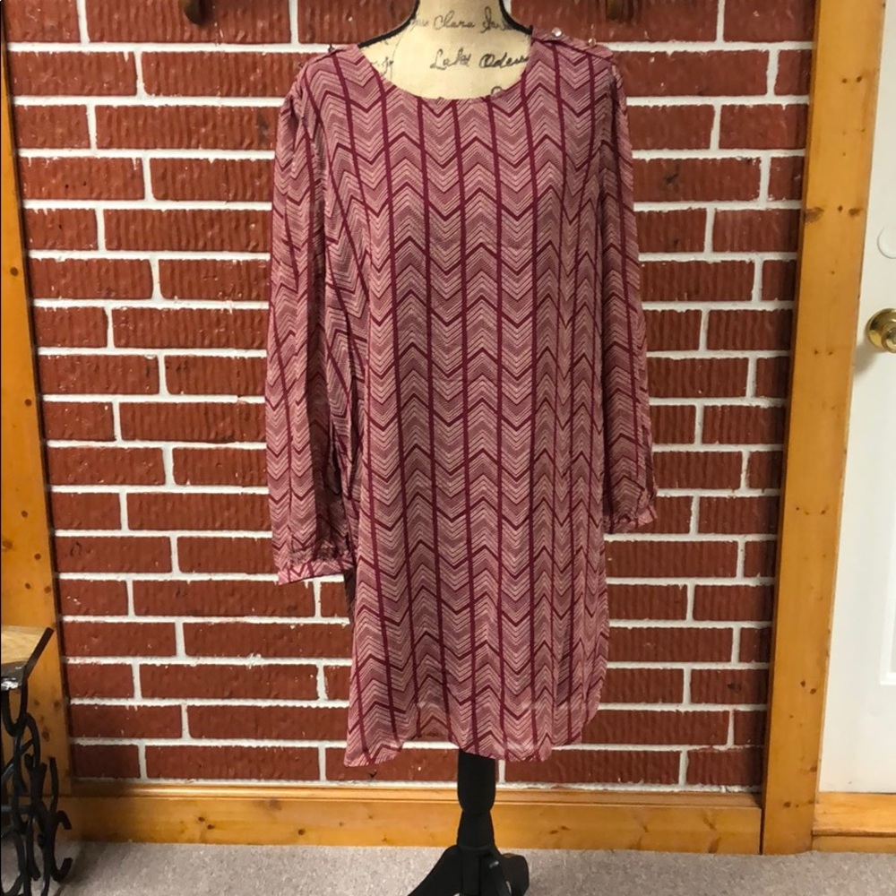 Burgundy chevron dress